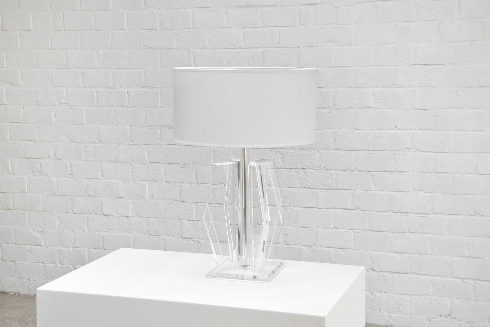 Vintage Sculptural Acrylic Glass Table Lamp In Style Of Hivo Van Teal, 1970s