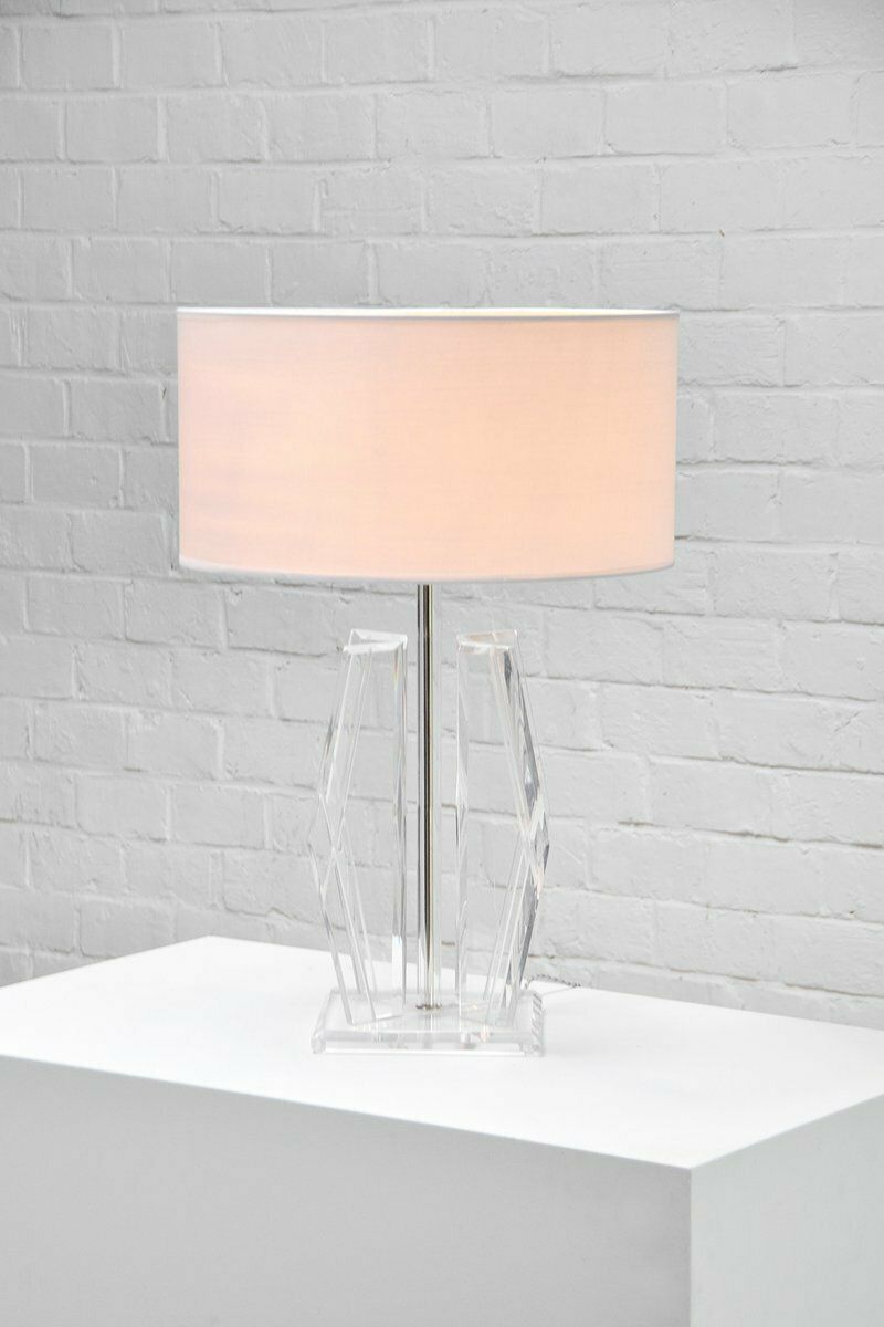 Vintage Sculptural Acrylic Glass Table Lamp In Style Of Hivo Van Teal, 1970s photo for sale