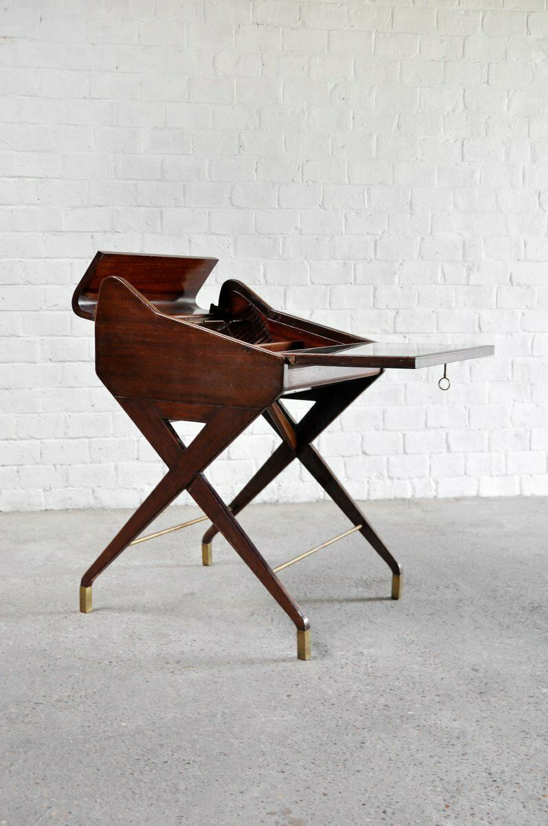 photo vinterior Mid Century Mahogany Bar Cabinet By Osvaldo Borsani, Italy, 1950s