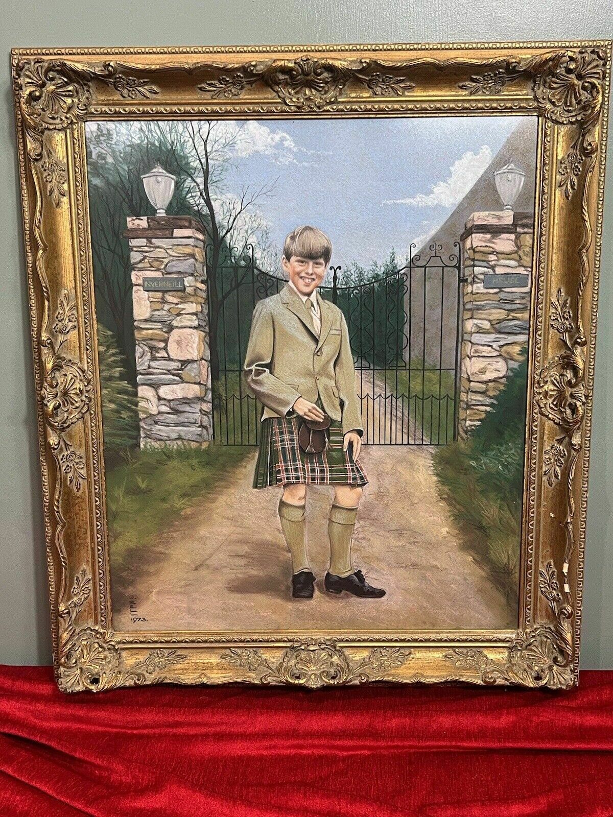 20th Century Young Master Of Iverneill House Pastel Painting Signed J Bell