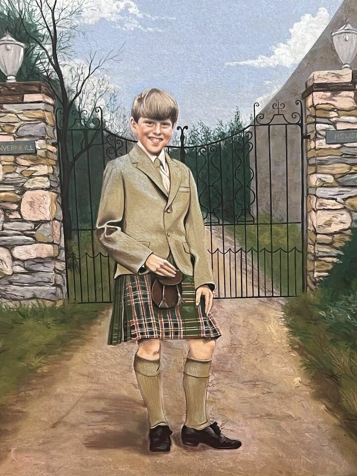 20th Century Young Master Of Iverneill House Pastel Painting Signed J Bell photo 350.0