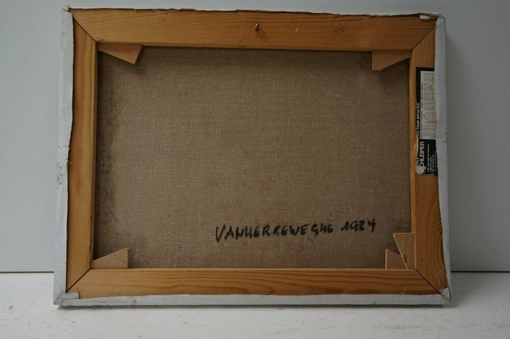 photo buy Belgian Artist, Still Lifes, 1984, Oil On Canvas Paintings, Framed, Set Of 3