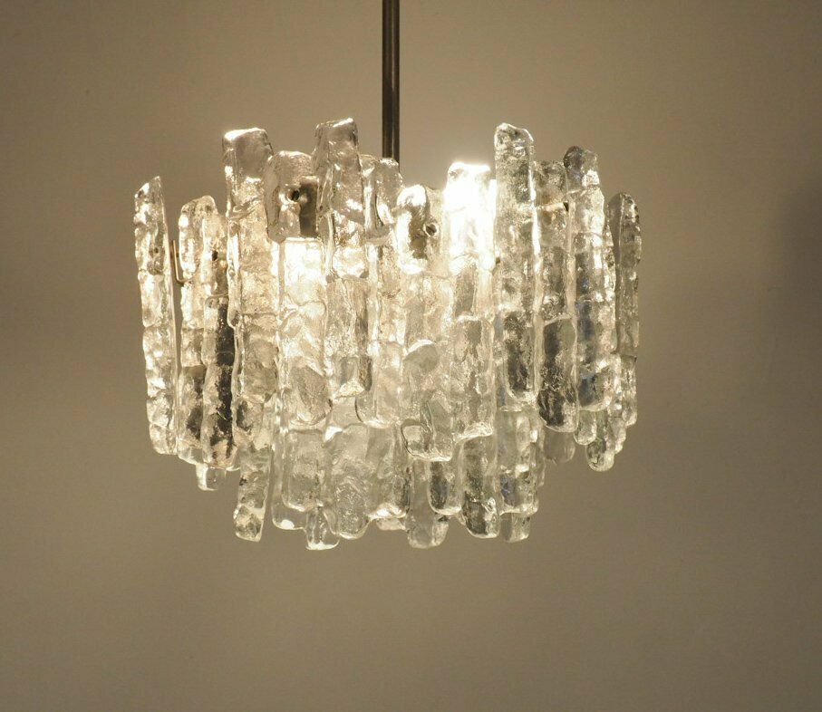 Ice Glass Chandelier By J. T. Kalmar For Kalmar Franken Kg, 1960s photo 1396.0