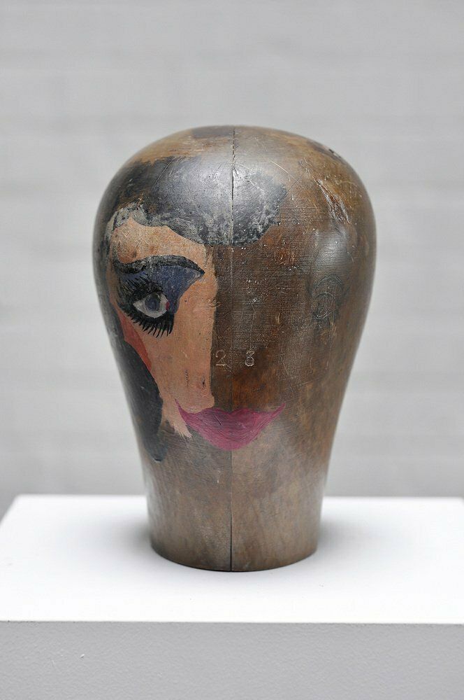 Surrealist Bauhaus Wooden Head Sculpture, 1920s