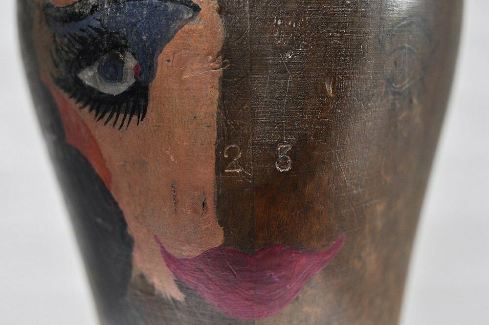 Surrealist Bauhaus Wooden Head Sculpture, 1920s photo vinterior