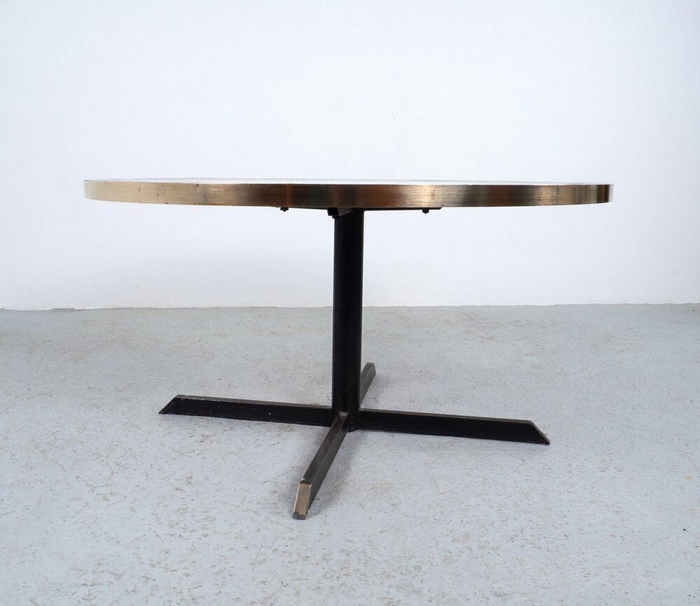 photo furniture Mosaic And Brass Coffee Table Attributed To Berthold Müller, 1950s