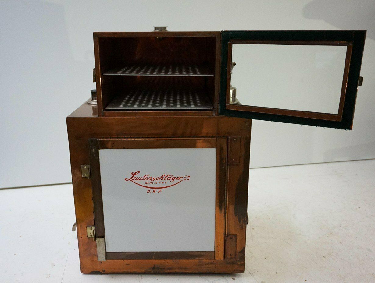 photo buy Antique Steampunk Copper And Ceramic Medical Sterilizer Cabinet, 1890s