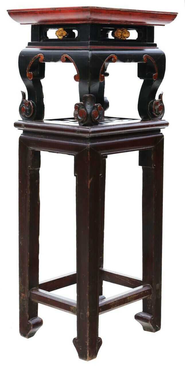 Antique Chinese Painted Side Occasional Table Stand C1920