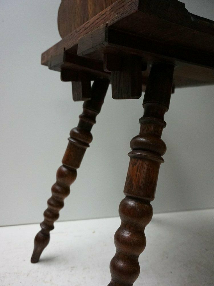 19th Century Swiss Black Forest Hand Carved Oak Side Chair With Standing Lion photo vintage