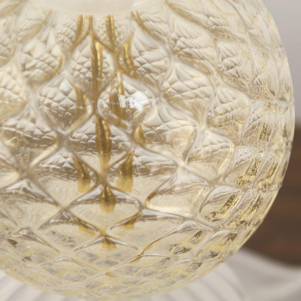 Silk White Murano Glass Table Lamp With Gold Leaf Decorations, Italy, 1980s photo vinterior