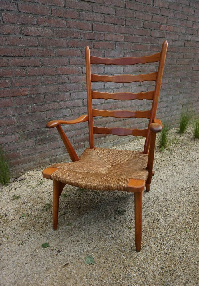 Furniture Mid Century Dutch Organic Shaped Armchair From De Ster Gelderland, 1950s photo