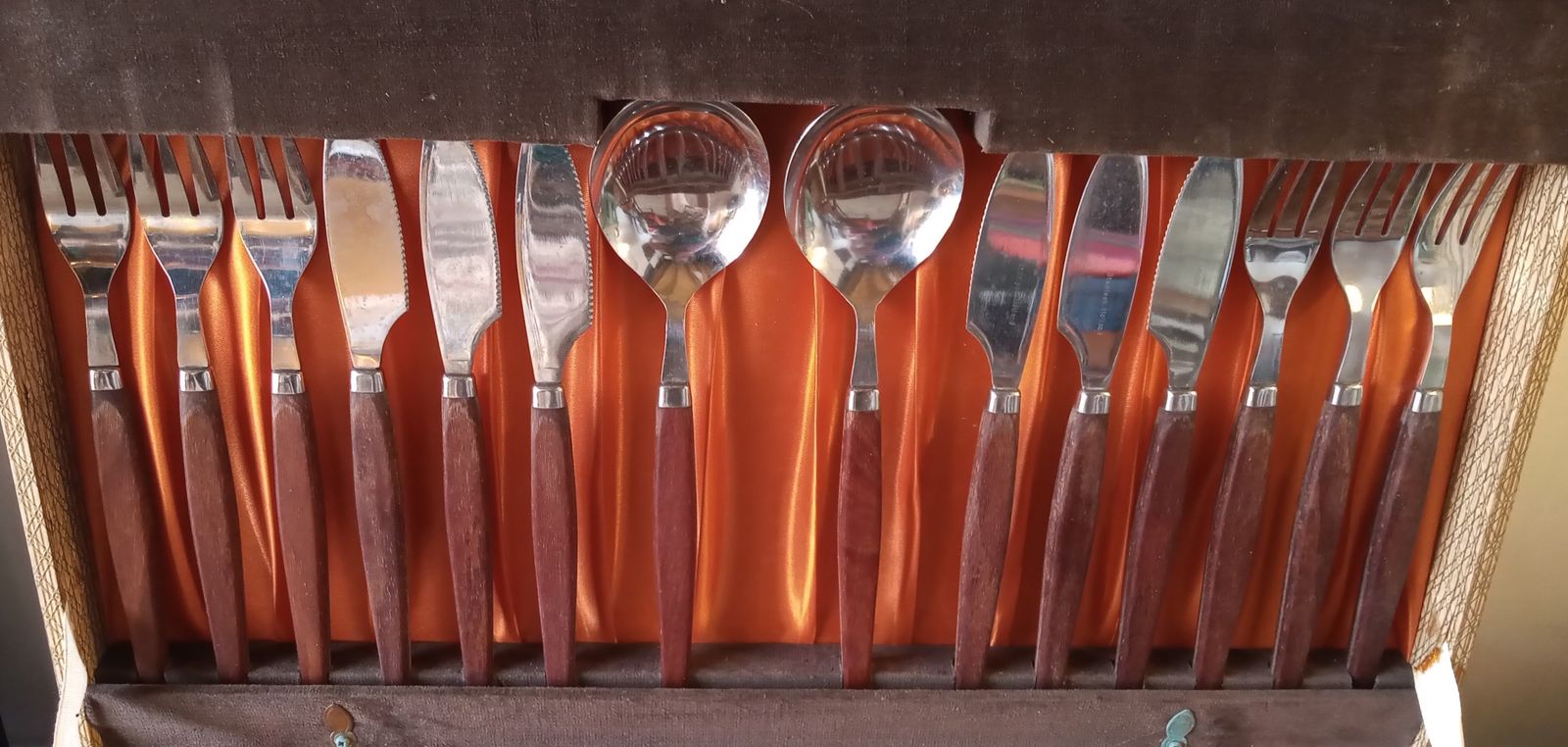 Mid Century Dutch Teak And Stainless Steel 26 Piece Cutlery Canteen photo furniture
