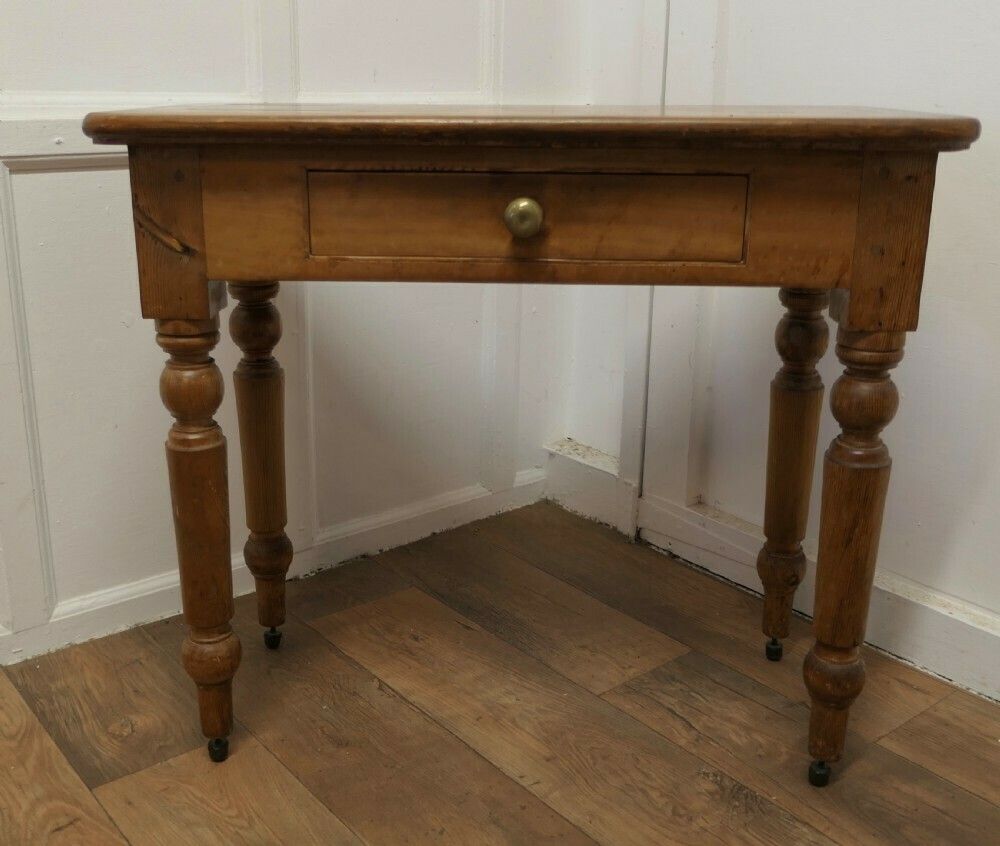 Victorian Pine Marquetry Writing Or Side Table