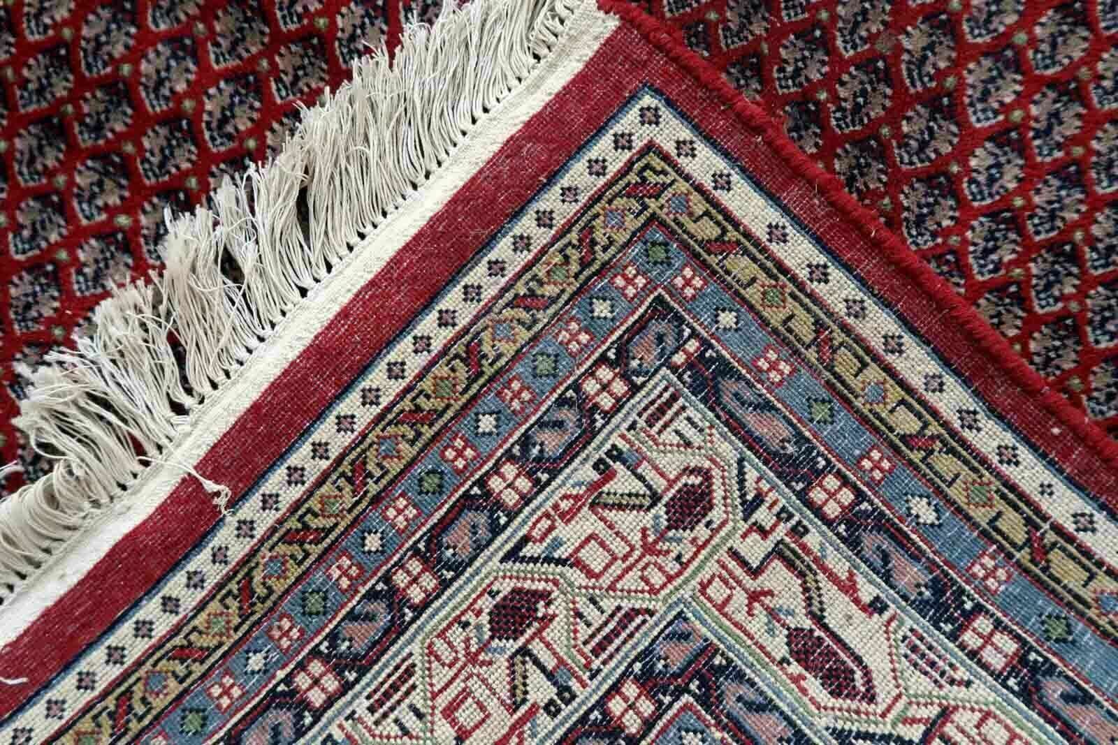 Handmade Vintage Indian Seraband Rug 6.6' X 8.2' (204cm X 252cm) 1970s photo furniture