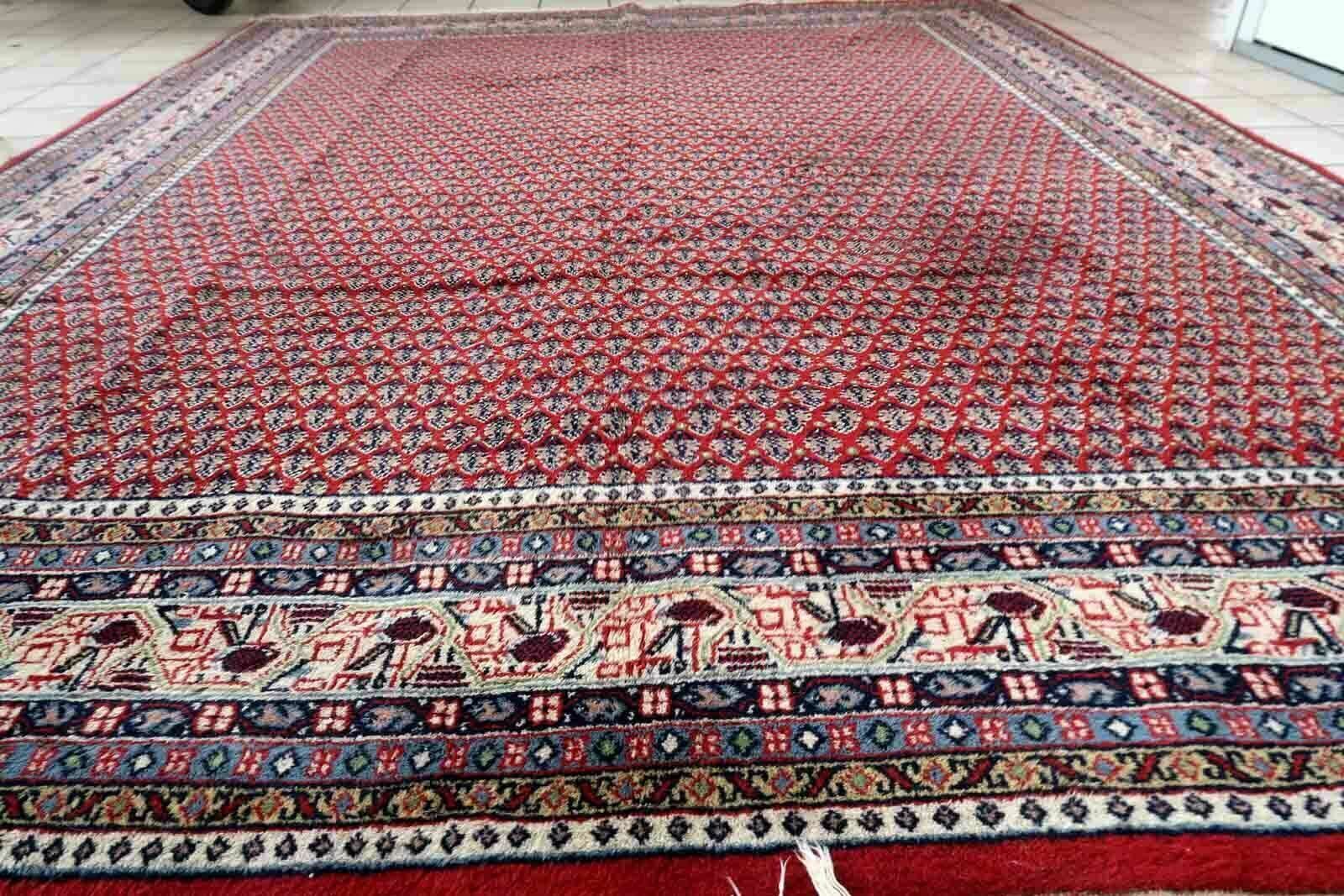 Handmade Vintage Indian Seraband Rug 6.6' X 8.2' (204cm X 252cm) 1970s photo Textiles