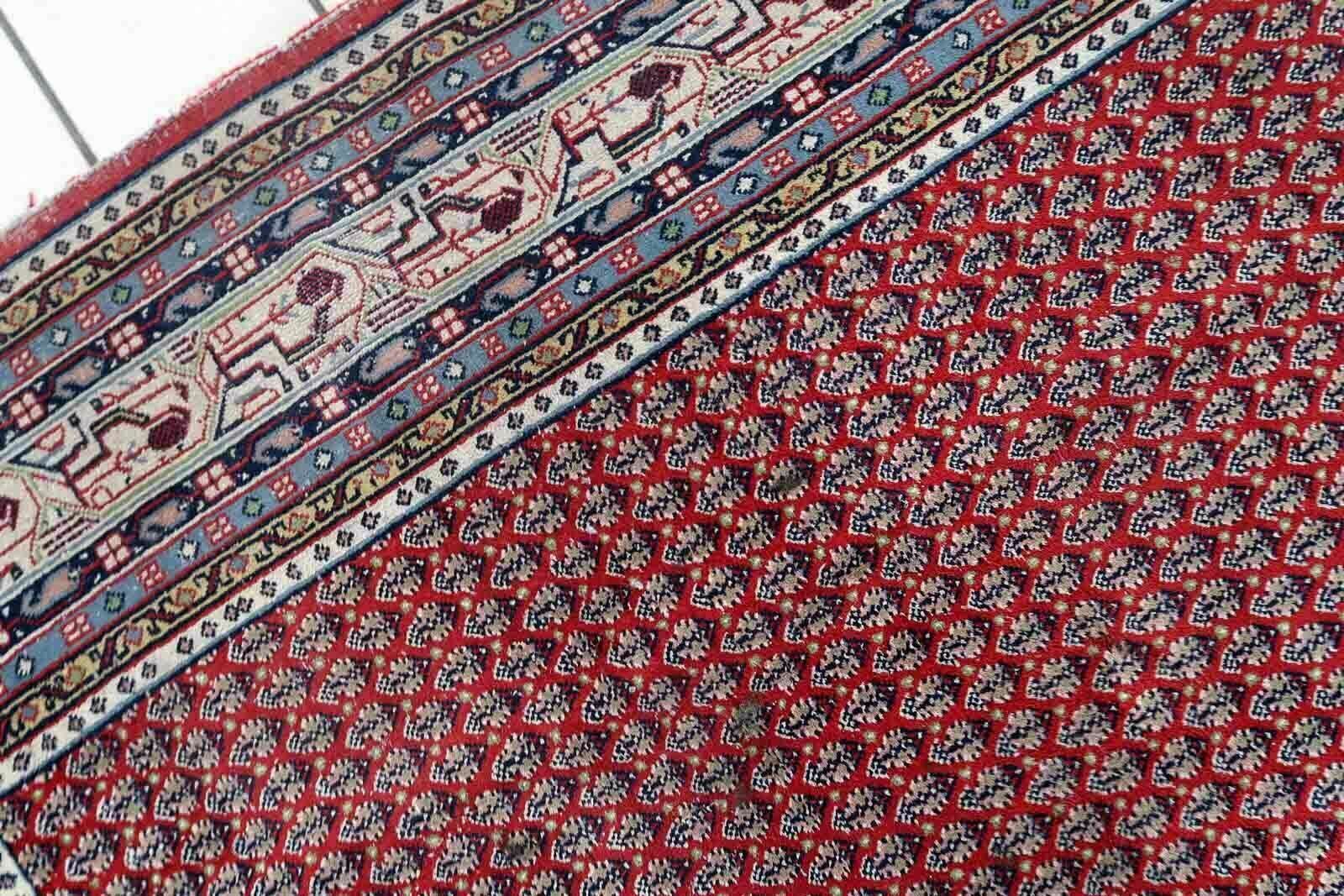 Handmade Vintage Indian Seraband Rug 6.6' X 8.2' (204cm X 252cm) 1970s photo vintage