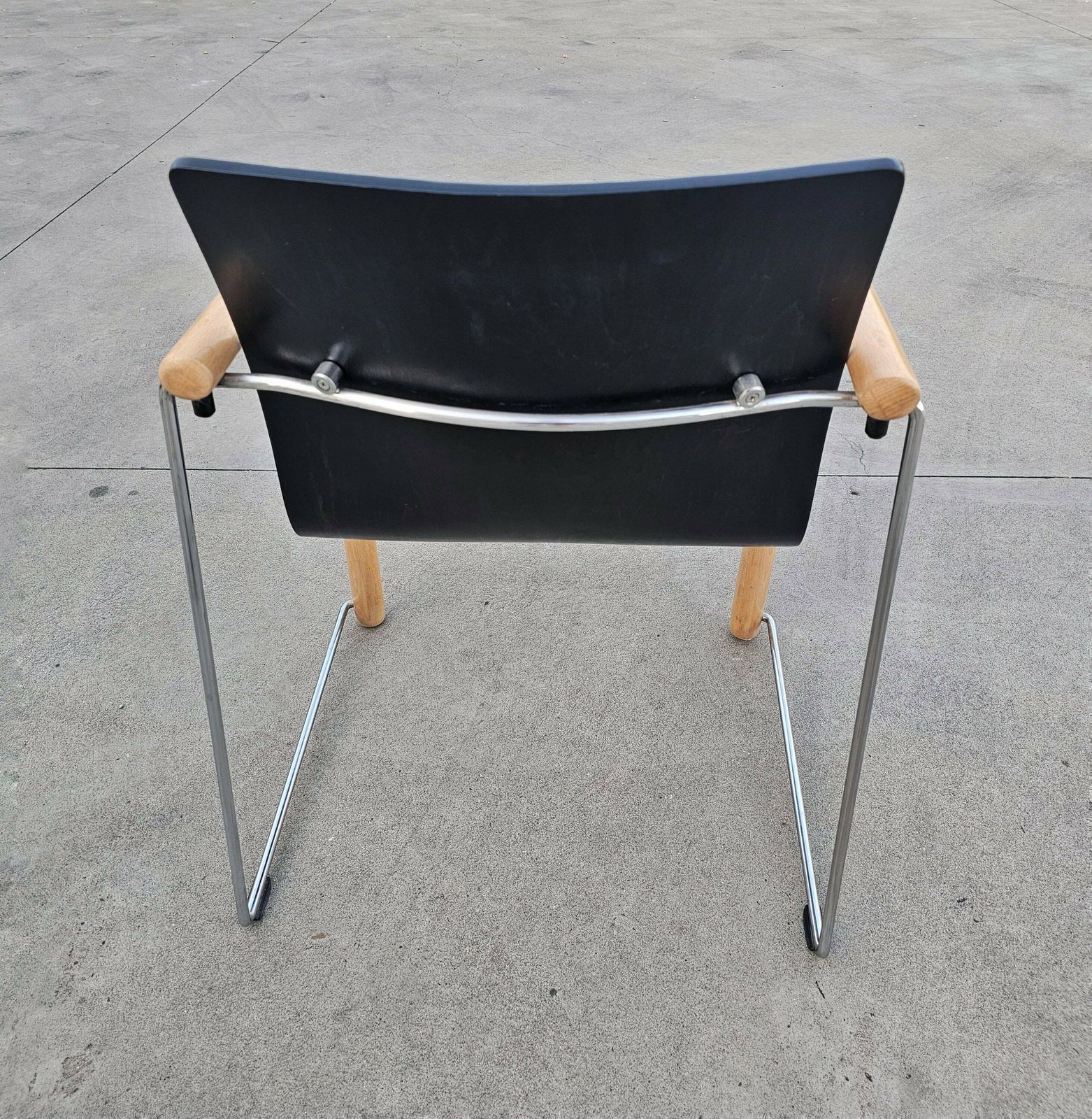 Set Of 4 Thonet Chairs Model S320 By Wulf Schneider And Ulrich Bohme In Black // Memphis Style Thonet Chair // Made In Austria In 1984 photo vintage