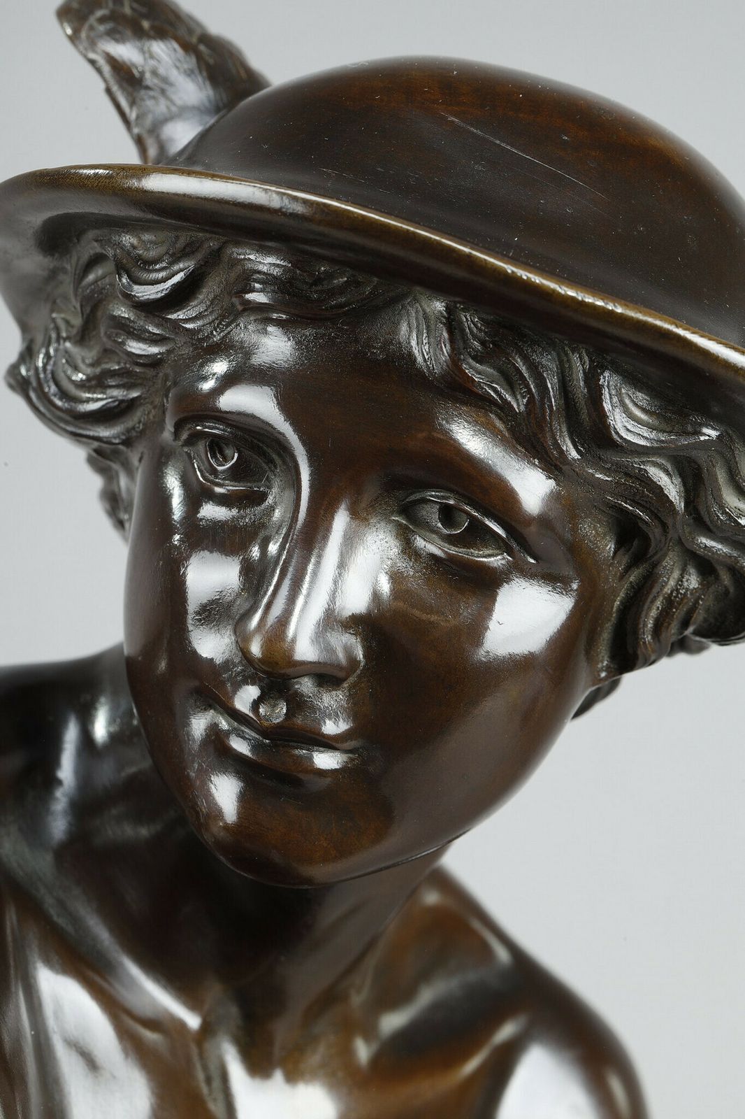 Home Decor Large Bronze After Pigalle, "Mercure Attachant Ses Talonnières", 19th Century photo