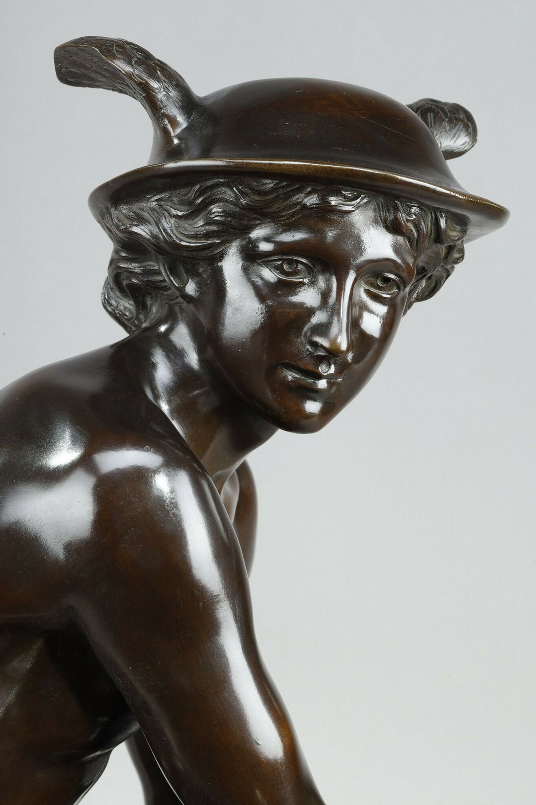 photo vinterior Large Bronze After Pigalle, "Mercure Attachant Ses Talonnières", 19th Century