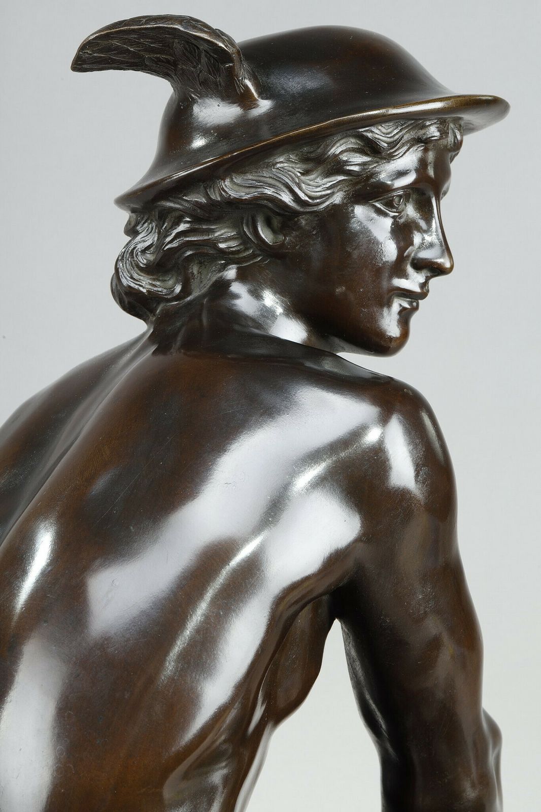 photo buy Large Bronze After Pigalle, "Mercure Attachant Ses Talonnières", 19th Century