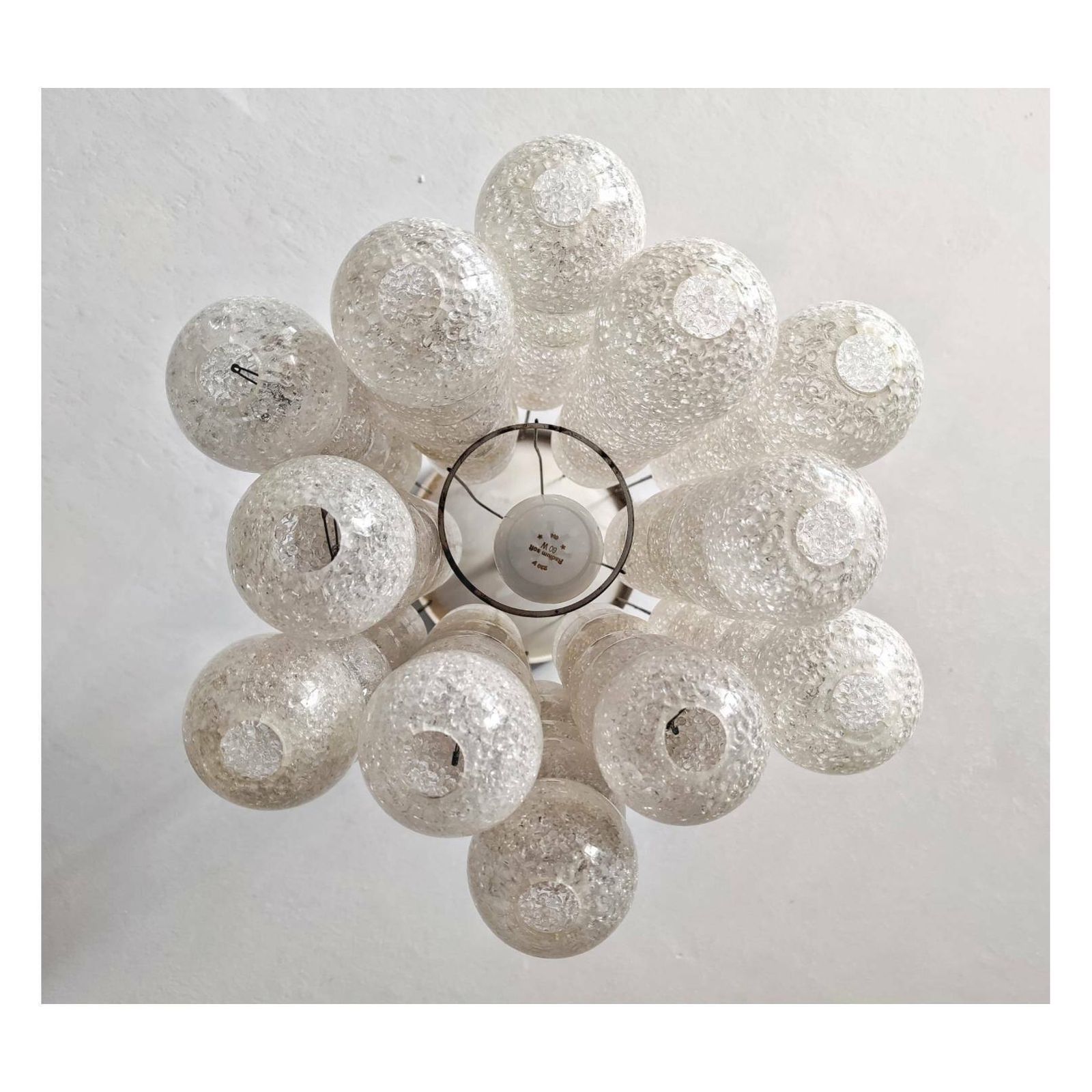 Rare Space Age Pendant Light By Napako, Model "Bubble" // Space Age Acrylic Chandelier // Made In Czechoslovakia In 1970s photo Lighting