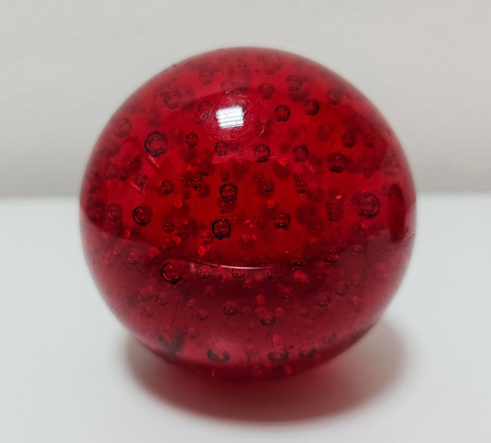 Pair Of Mid Century Modern Murano Glass Paperweights In Red Glass By Barovier And Toso (Attr.) // Made In Italy In 1960s photo Home Decor