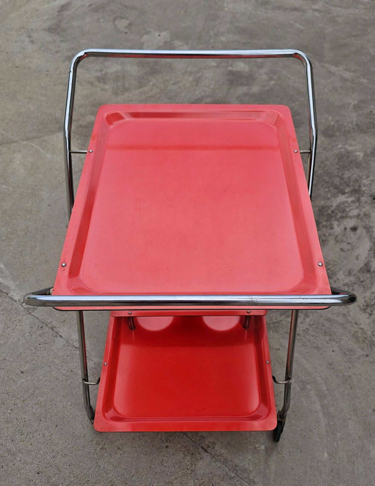 photo furniture Space Age Collapsible Serving Trolley // Orange Vintage Bar On Wheels // Rolling Mini Bar // Made In West Germany In 1970s
