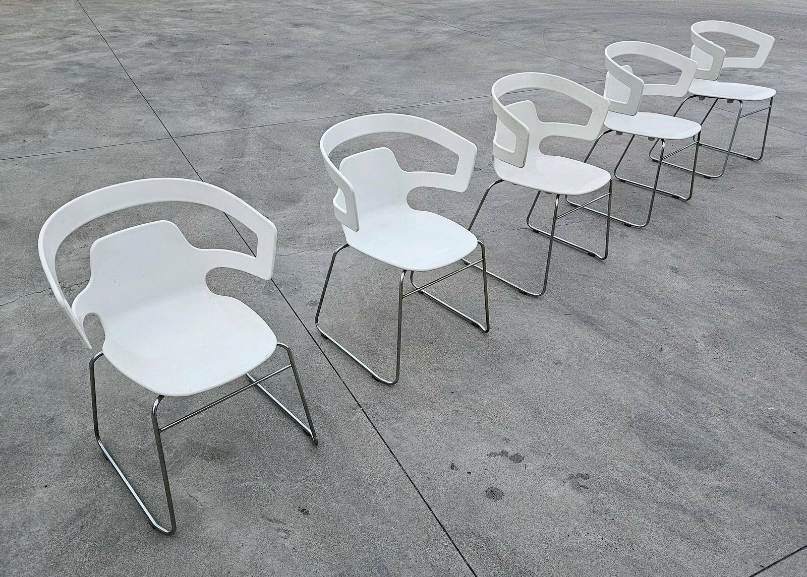5 Postmodern Garden Dining Chairs Model Segesta 501 By Alfredo Häberli For Alias // Stackable Garden Chairs //Made In Italy In 2002 photo vinterior