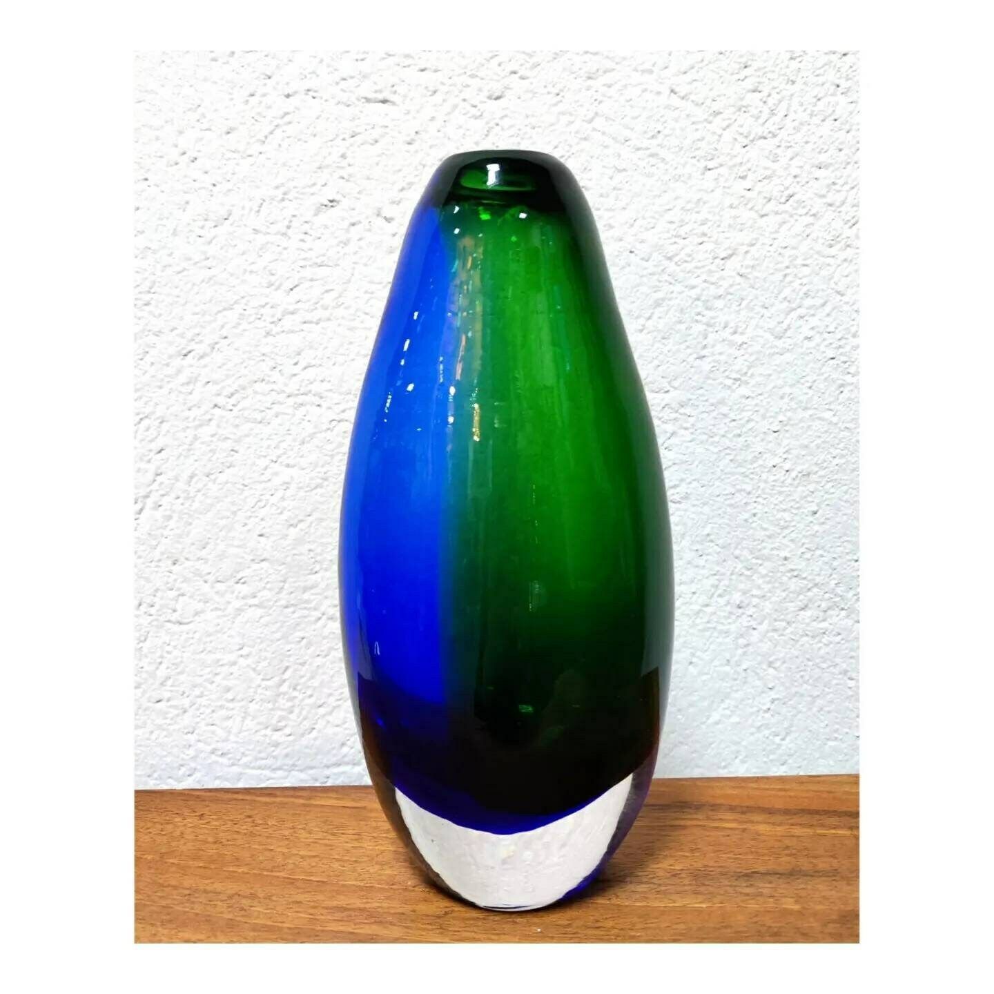 Set Of Three Mouth Blown Murano Glass Vases Designed By Flavio Polli For Seguso In Cobalt Blue Glass // Made In Italy In 1970s photo buy
