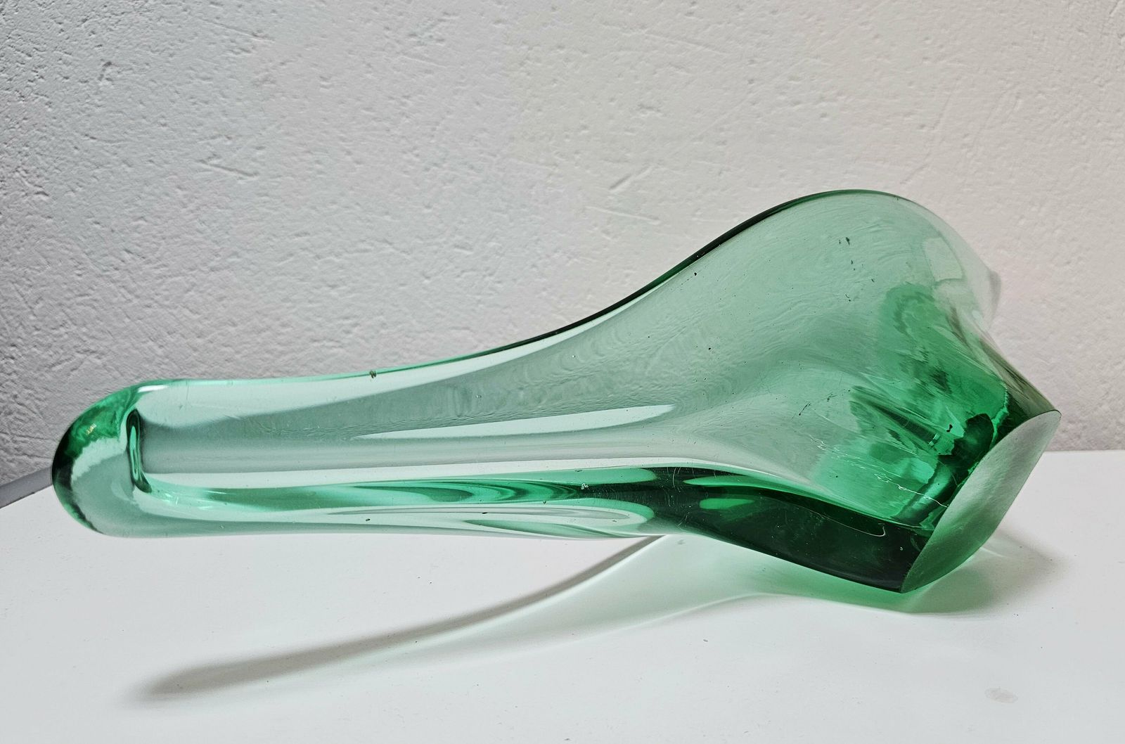 Gorgeous And Rare Xxl Green Murano Glass Bowl // Mid Century Modern Murano Vase Bowl // Handmade In Italy In 1960s photo vintage