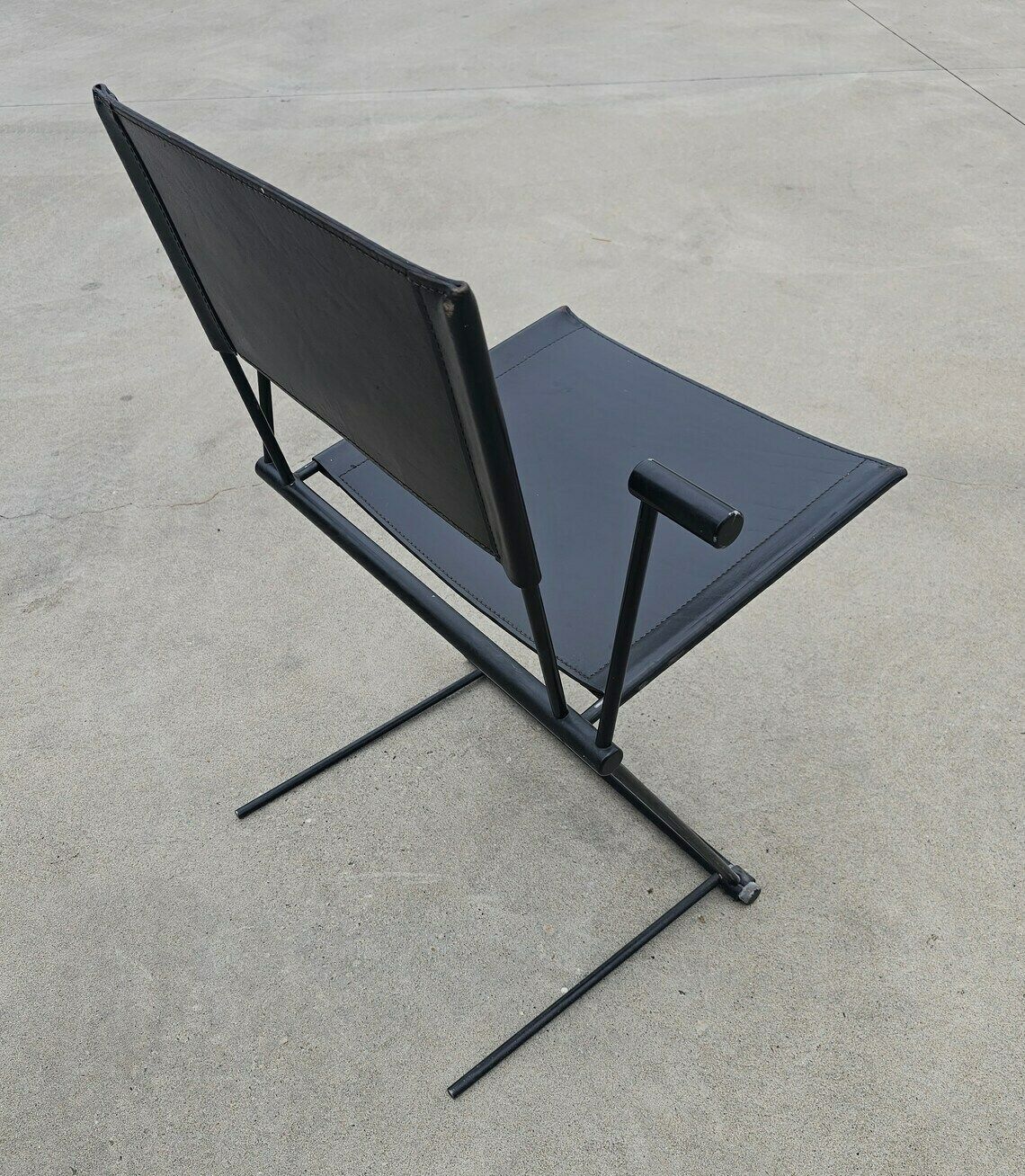 Set Of 4 Ballerina Dining Chairs By Herbert Ohl For Matteo Grassi In Black Leather // Postmodern Dining Chairs // Made In Italy In 1990s photo vintage