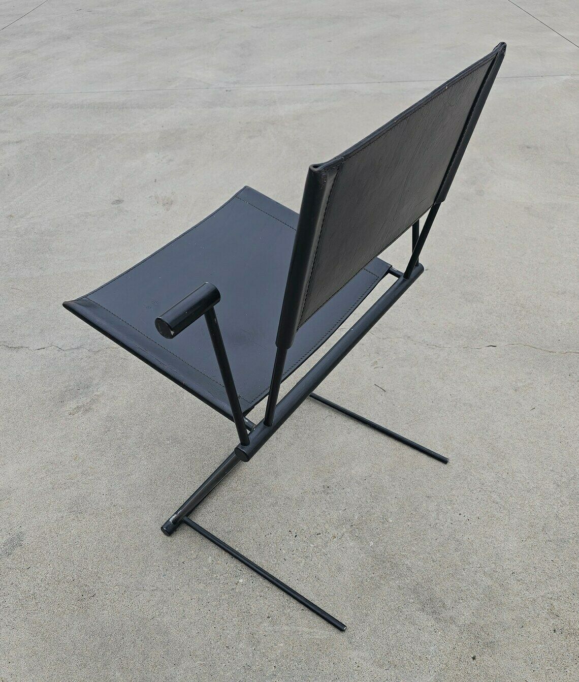 photo for sale Set Of 4 Ballerina Dining Chairs By Herbert Ohl For Matteo Grassi In Black Leather // Postmodern Dining Chairs // Made In Italy In 1990s