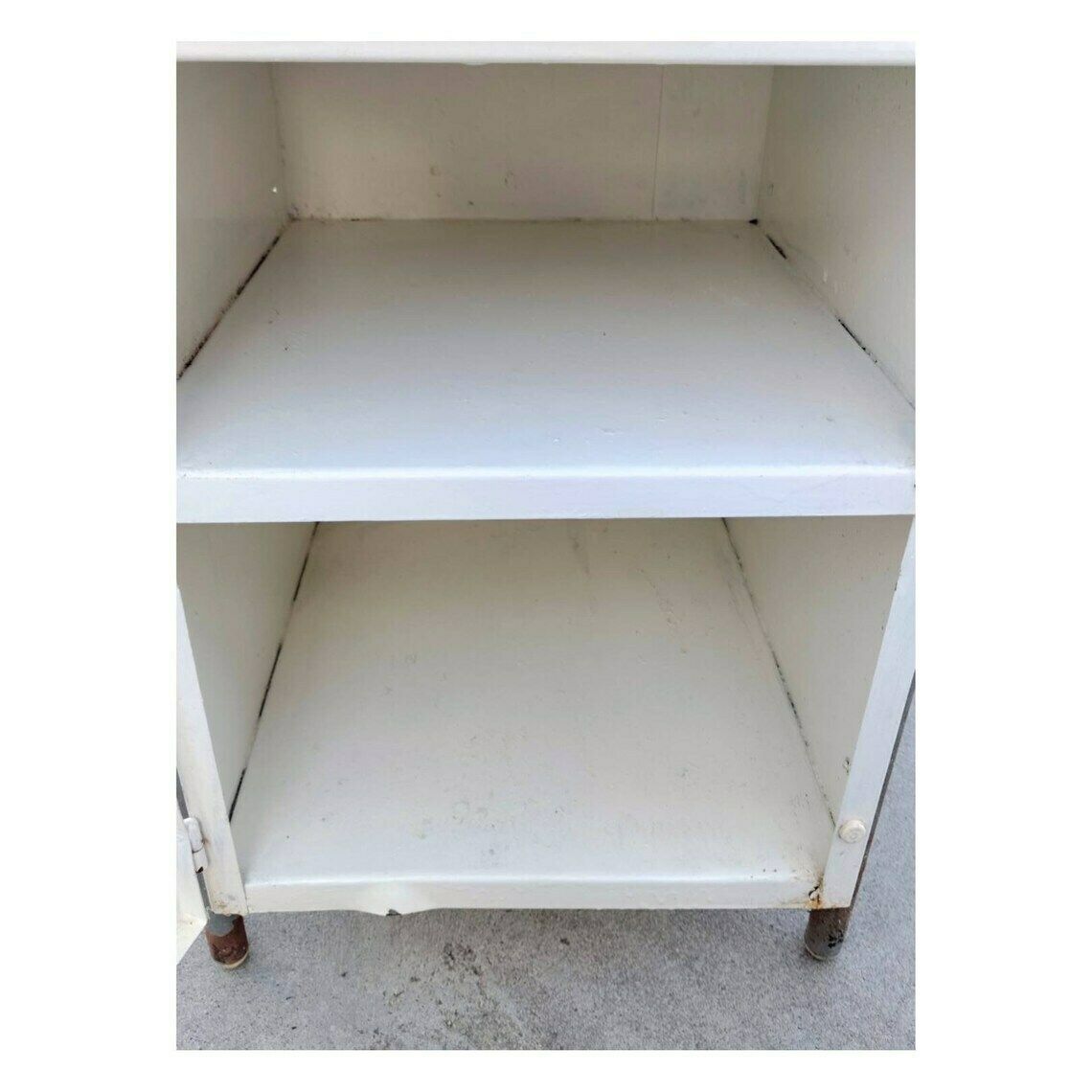 Very Rare Bauhuas Hospital Bedside Table // Bauhaus Medical Cabinet // Bauhaus Metal Nightstand // Made In Yugoslavia In 1930s photo furniture