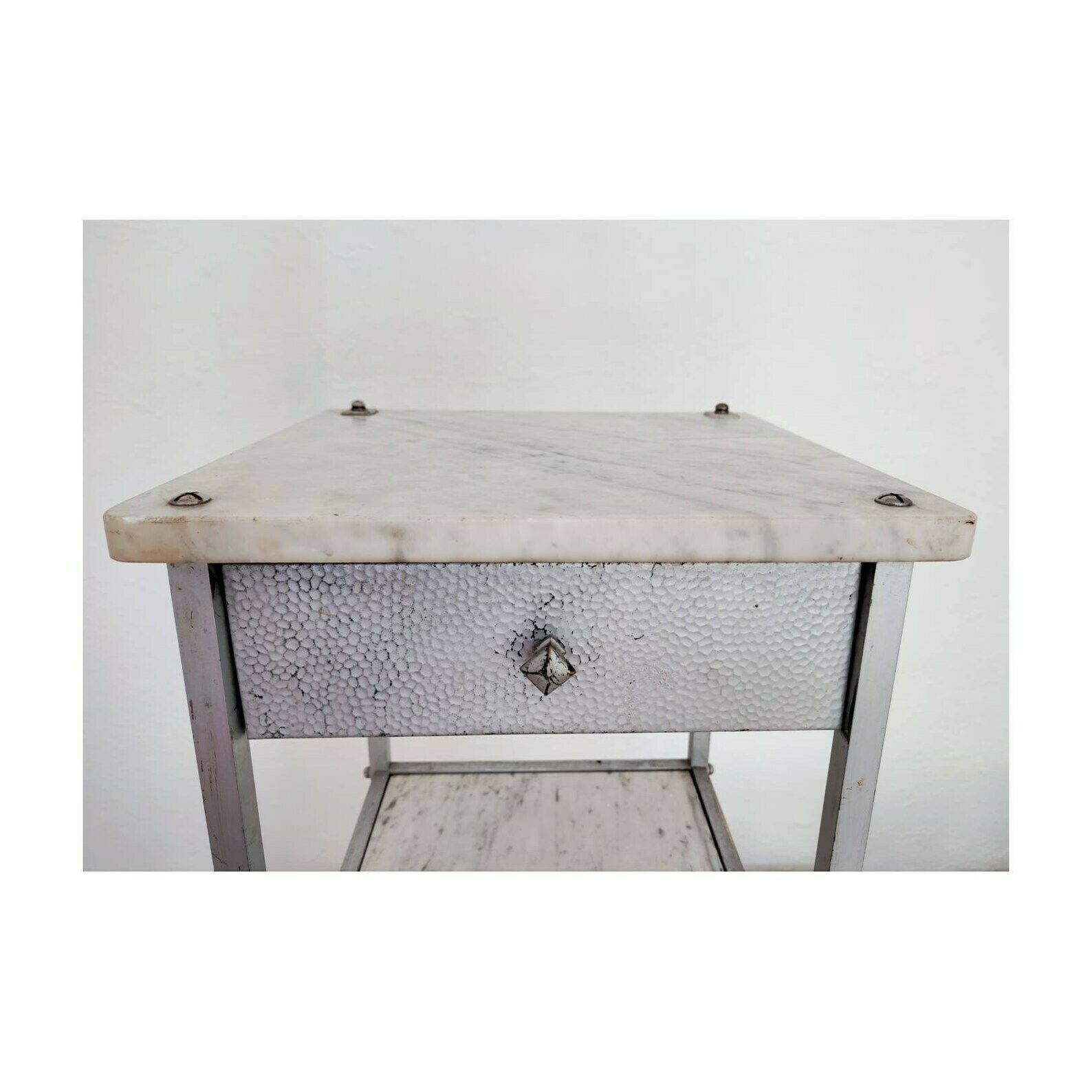 Extremely Rare Bathroom Stand Done In Nickel Plated Brass // Vienna Secession Medicine Cabinet // Antique Bathroom Stand // Made In Austria photo furniture