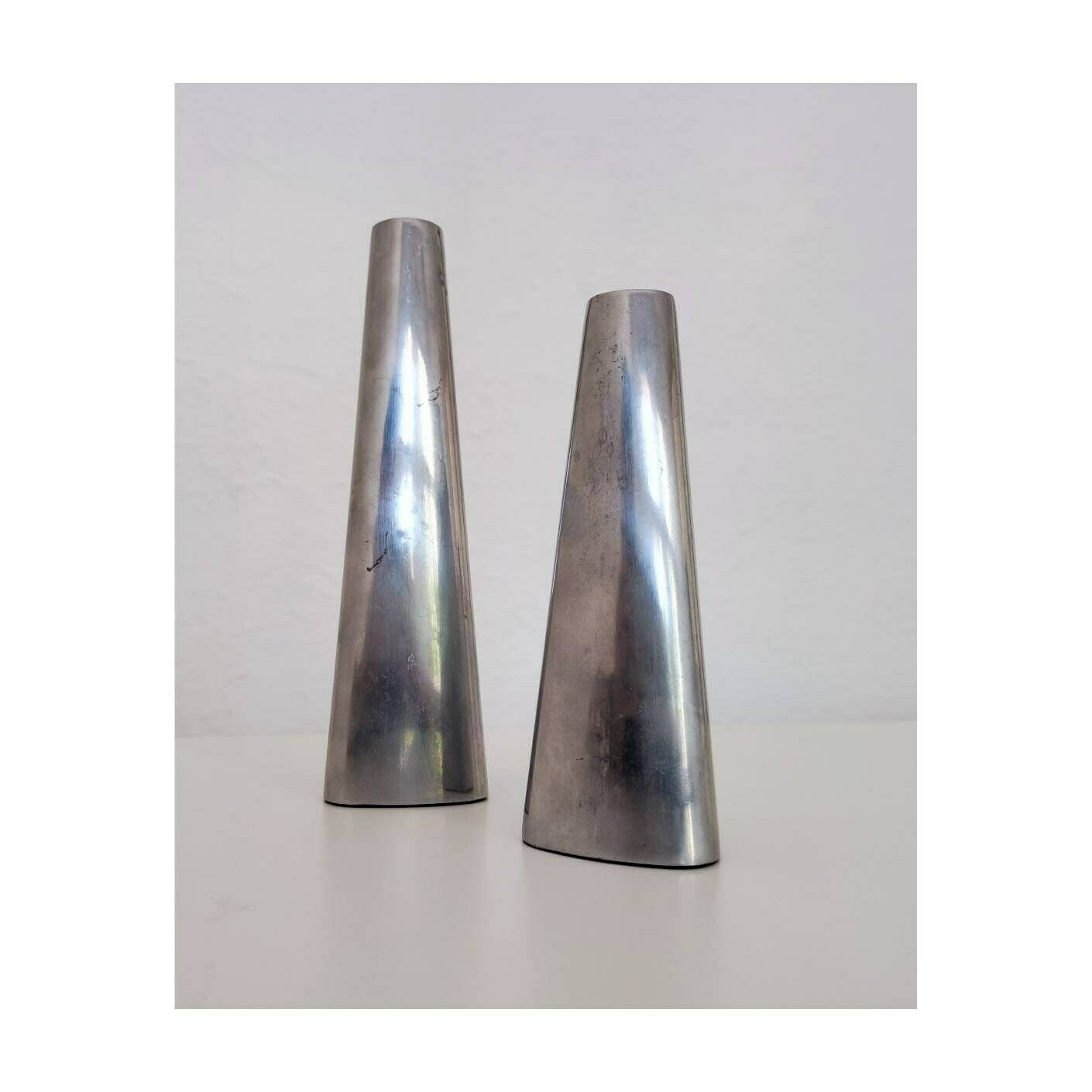 Pair Of Vintage Ikea Chrome Plated Candle Holders // Vintage Candlestick Holders // Modernist Candle Holders // Made In Sweden In 1980s photo vinterior