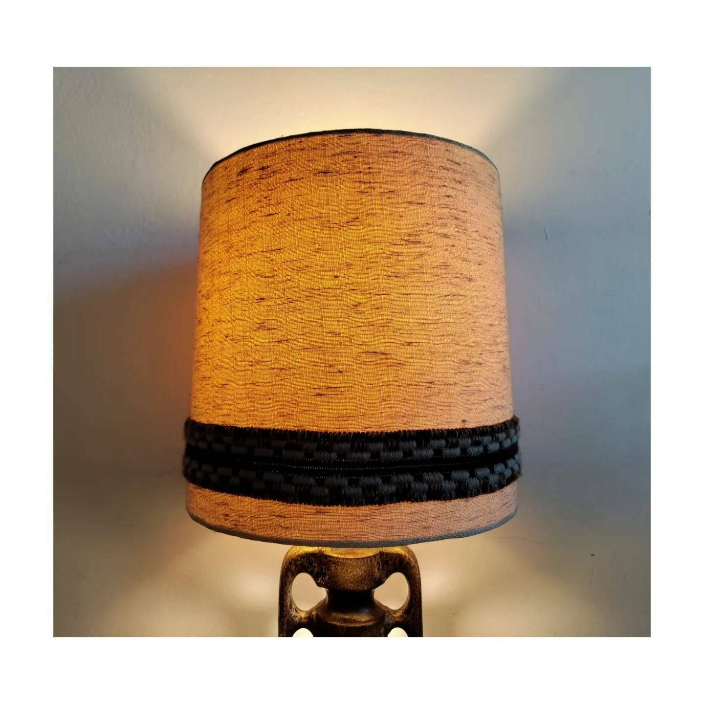 Two Mid Century Modern Fat Lava Table Lamps By Walter Gerhards // 70s Ceramics Table Lamp // Made In West Germany In 1970s photo for sale
