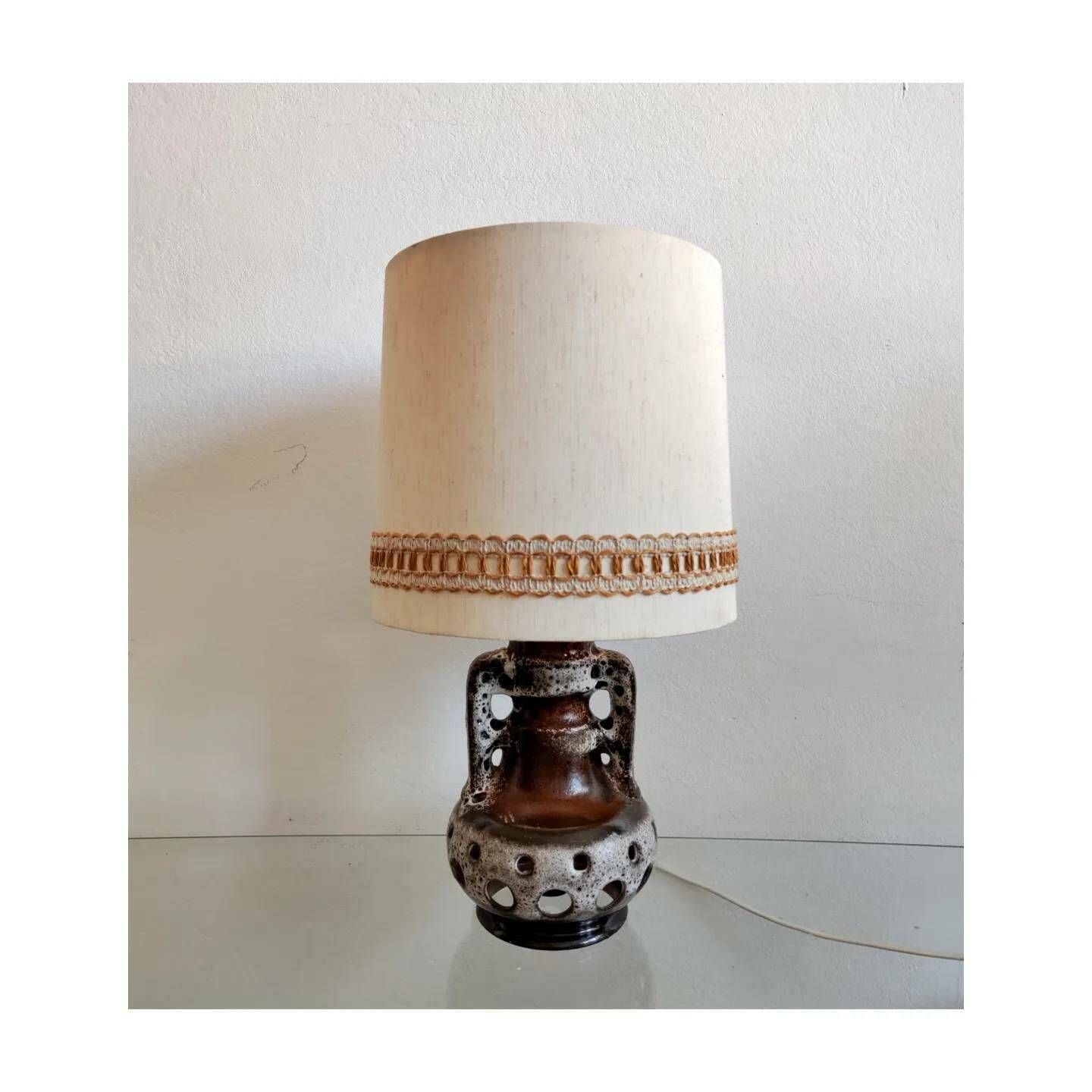 Two Mid Century Modern Fat Lava Table Lamps By Walter Gerhards // 70s Ceramics Table Lamp // Made In West Germany In 1970s photo vinterior