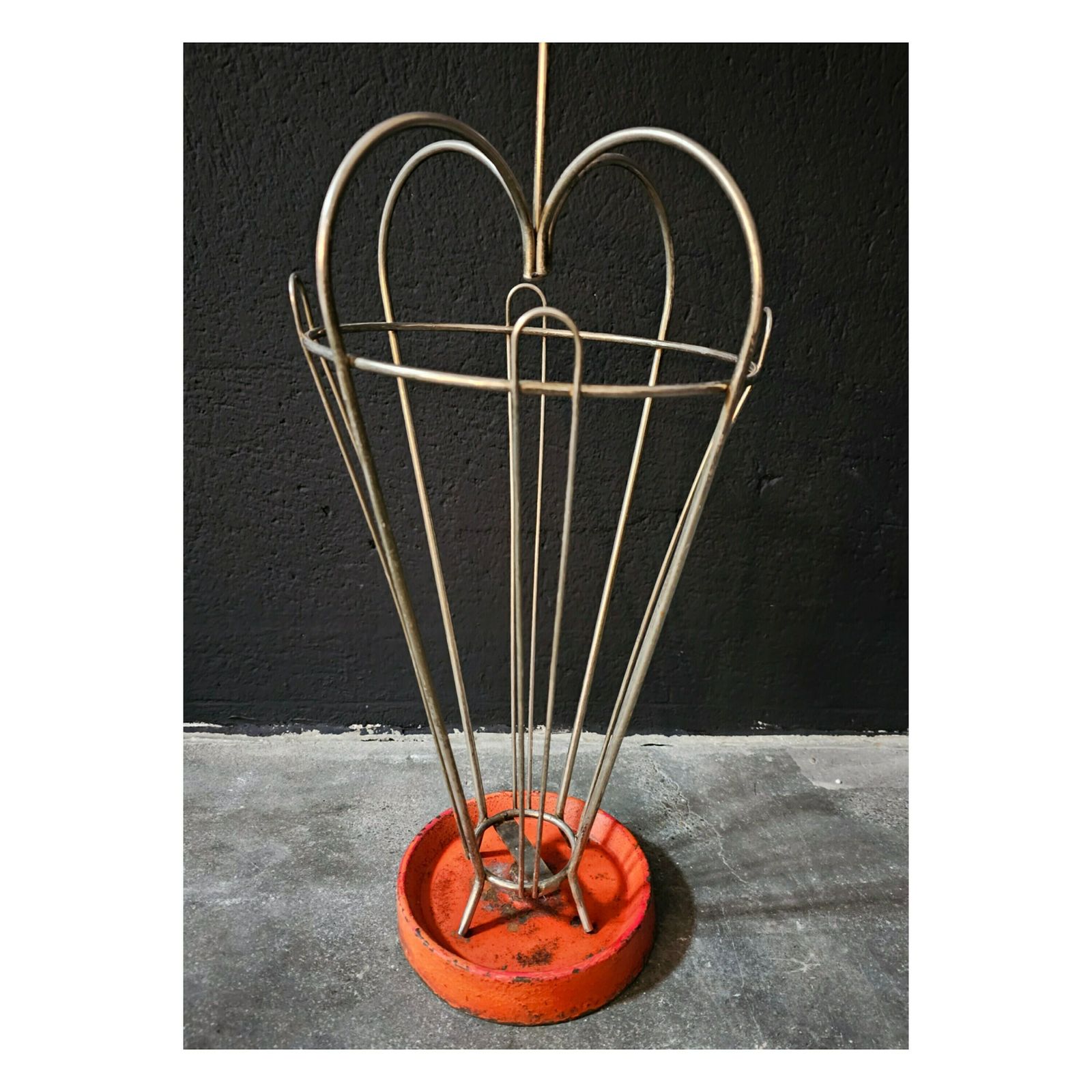 Mid Century Modern Umbrella Stand // Vintage Umbrella Stand In Style Of Mathieu Mategot // Made In France In 1950s photo 300.0