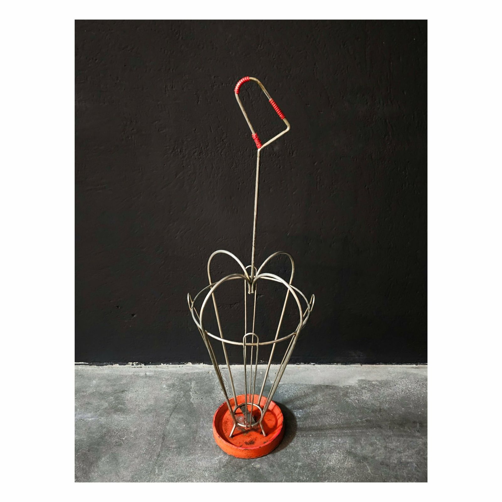 Mid Century Modern Umbrella Stand // Vintage Umbrella Stand In Style Of Mathieu Mategot // Made In France In 1950s photo vinterior