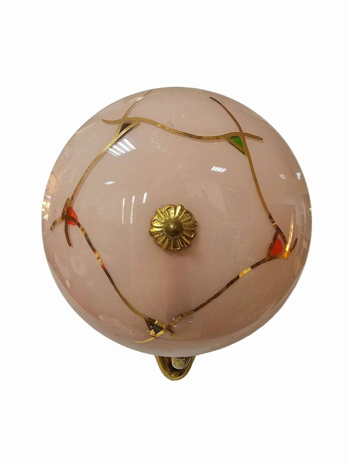1 Of 3 Very Rare French Bronze Sconces With Powder Pink Glass Shades // Hollywood Regency Sconces // Made In France In 1950s photo for sale