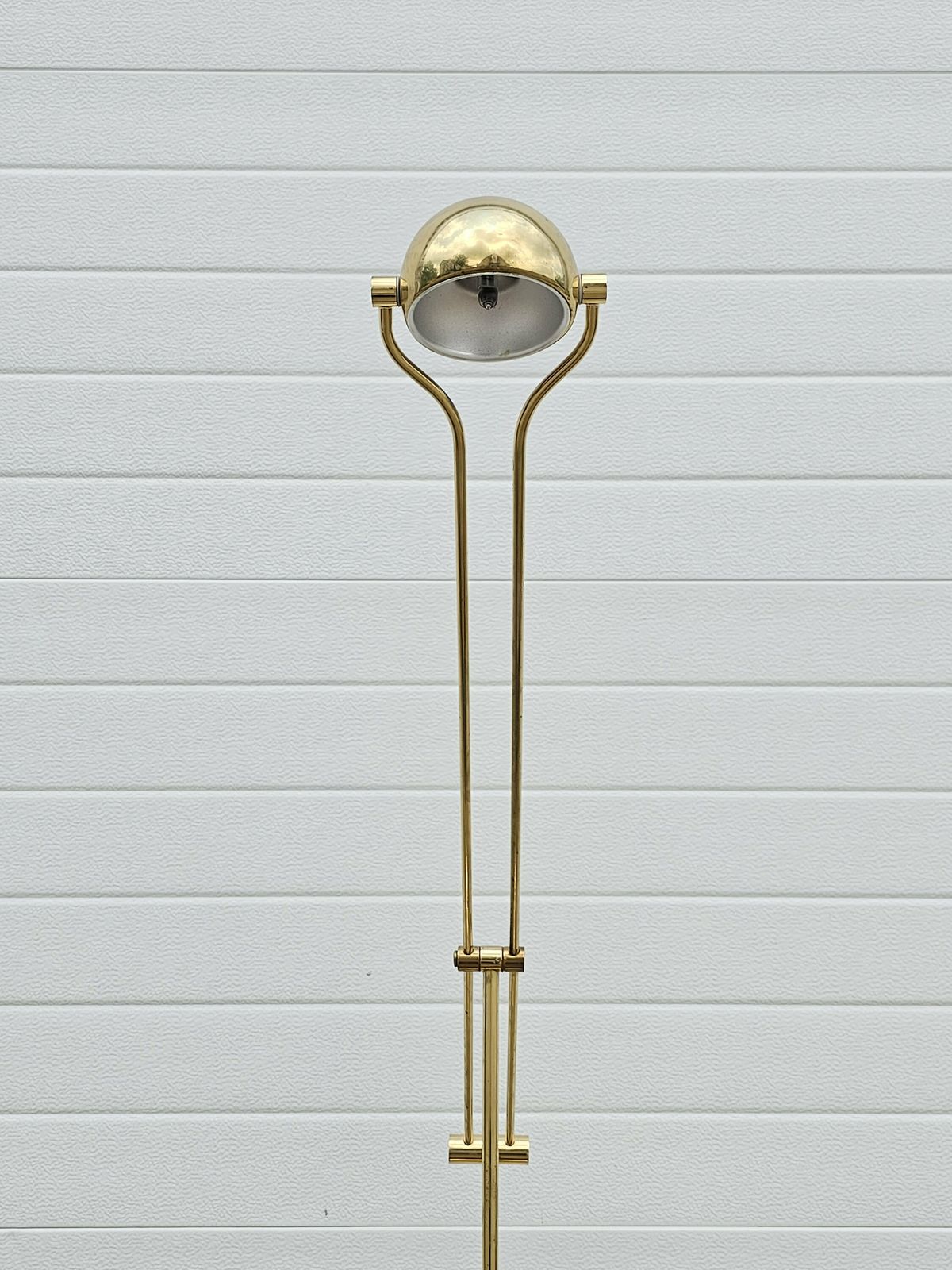 Rare Adjustable Brass Floor Lamp By Fischer Leuchten / Vintage Adjustable Floor Lamp With Counterweight / Made In West Germany In 1970s photo vintage