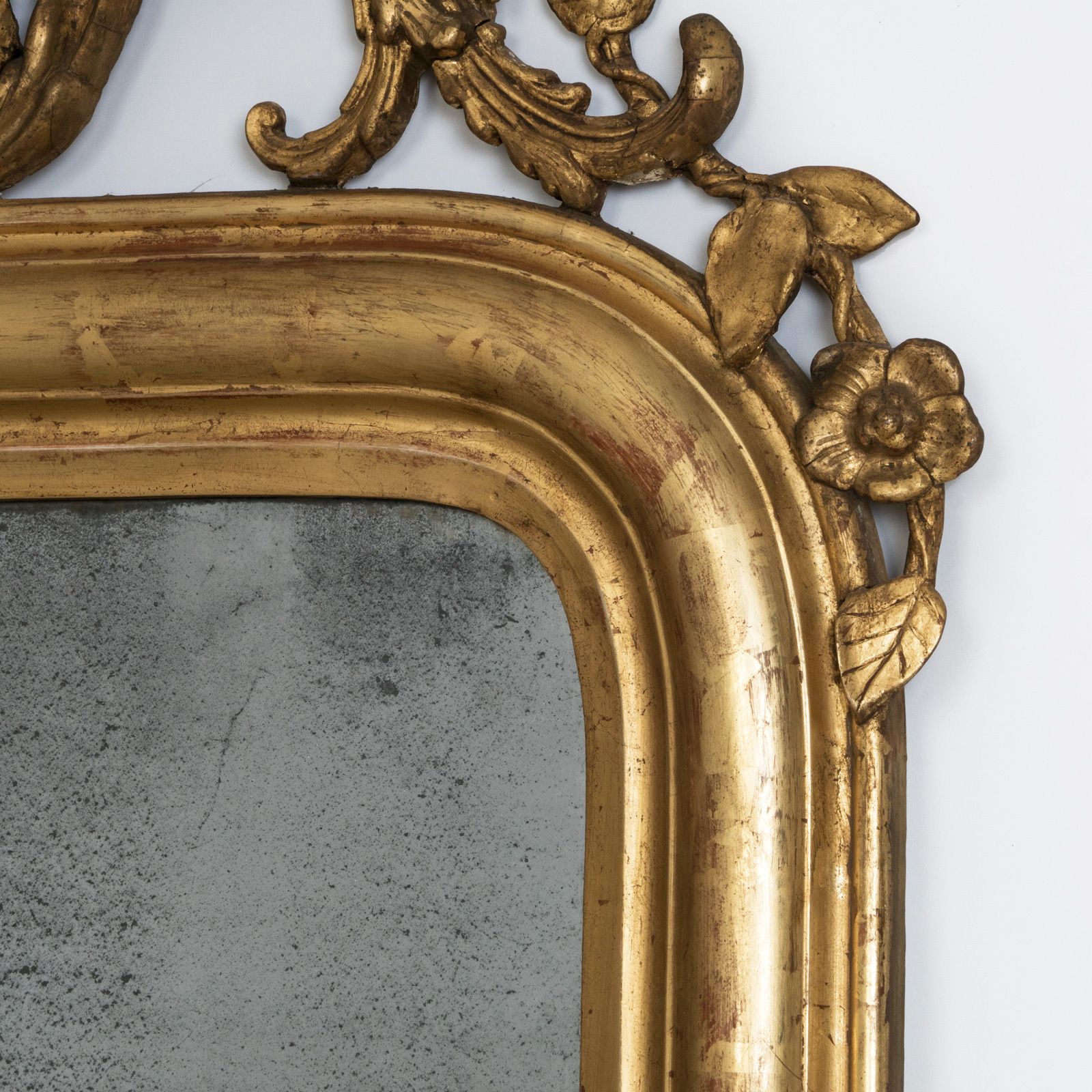 19th Century Antique French Louis Philippe Mirror With Foliage And Grape Motifs photo Home Decor