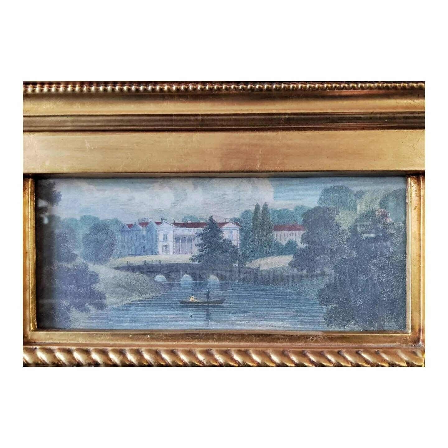 Antique Gilded Neoclassical Mirror In The Manner Of Biedermeier // Gold Plated Antique Mirror // Made In Sweden In 1910s photo for sale