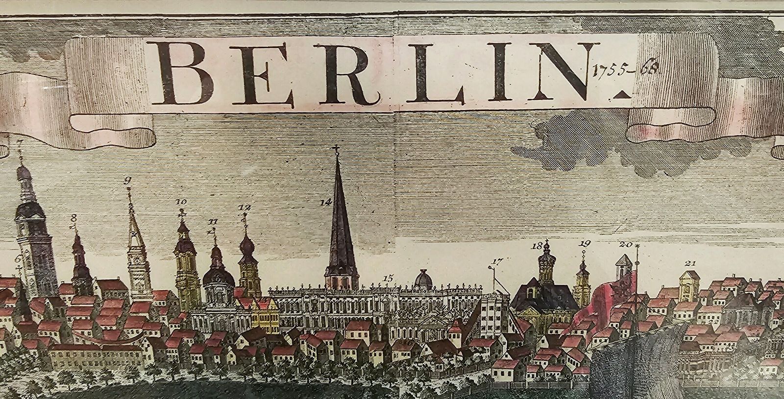 Copper Print Of A Panoramic View Of Berlin And Spree River With With Description Of All Important Buildings, By Johann Friedrich Probst photo furniture