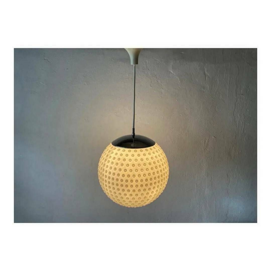 Space Age Opaline Glass Pendant Light By Rolf Kruger For Staff // Hobnail Globe Opaline Glass Pendant // Made In West Germany In 1970s photo furniture
