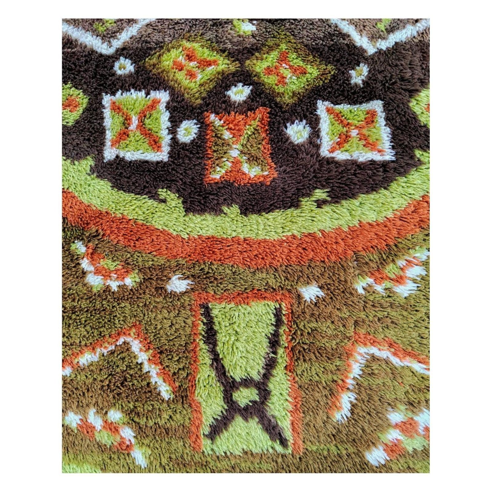 Rare Vintage Area Rug Finlandia // Large Round Vintage Rug // Made In West Germany In 1970s photo buy