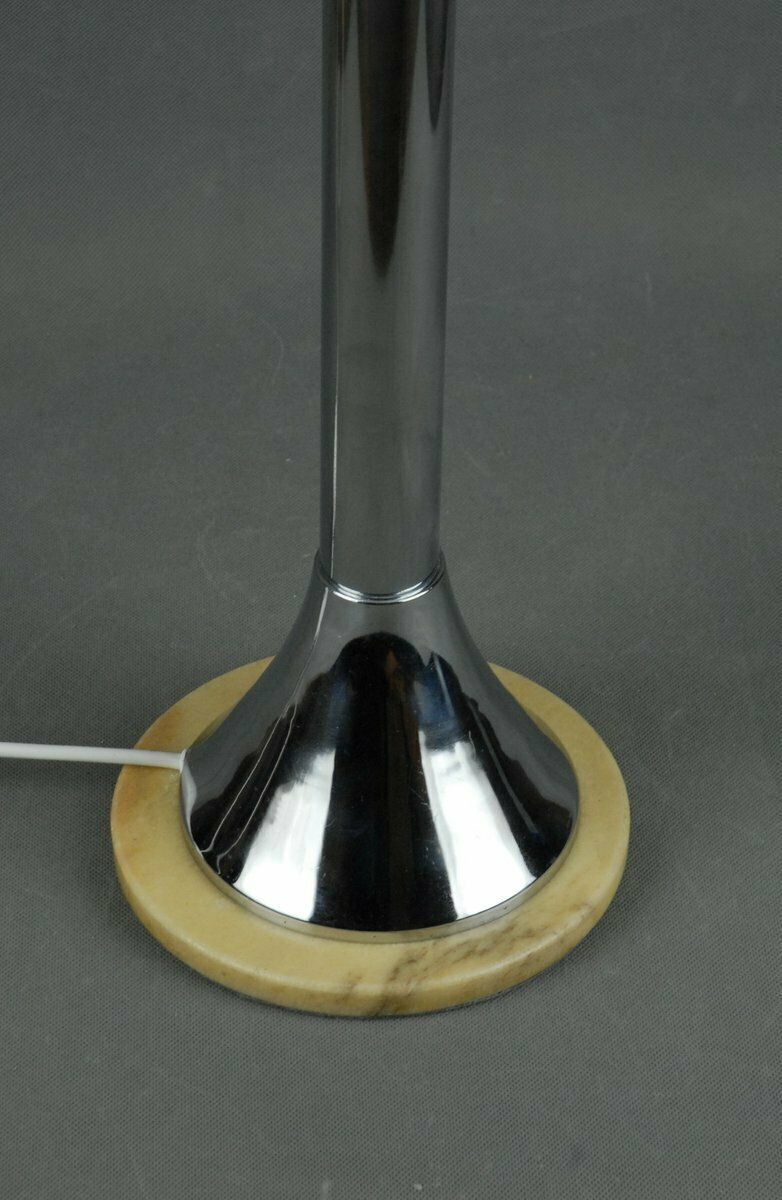 photo vintage Vintage Perspex Chrome & Marble Base Mushroom Table Lamp By Oma Fabbrica Lampadari, Italy, 1960s