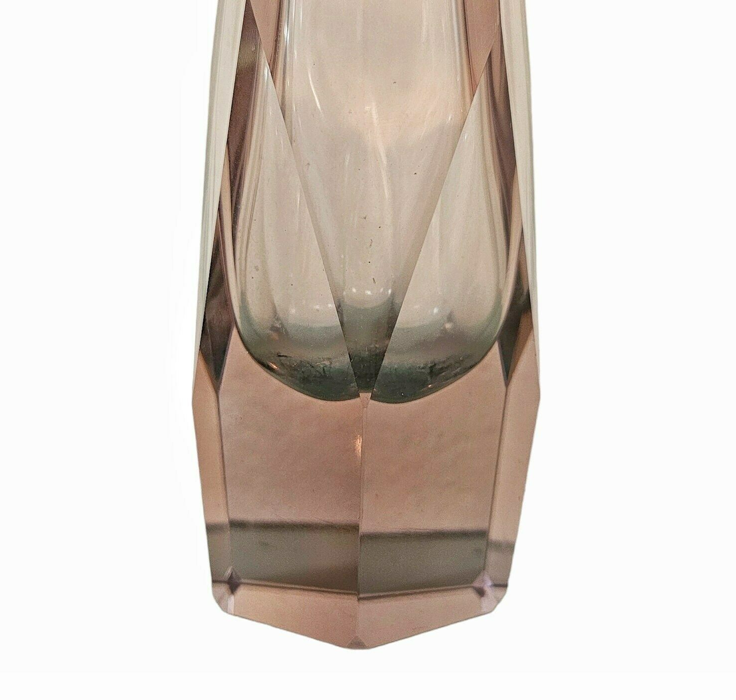 Mid Century Modern Sommerso Vase By Alessandro Madruzzato // Pale Pink Murano Glass Vase // Made In Italy In 1960s photo Home Decor