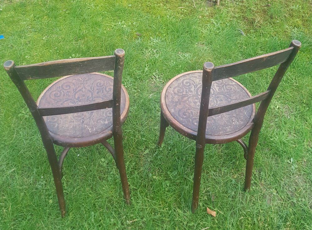 Wooden Coffee House Chairs From Thonet, Set Of 2 photo for sale