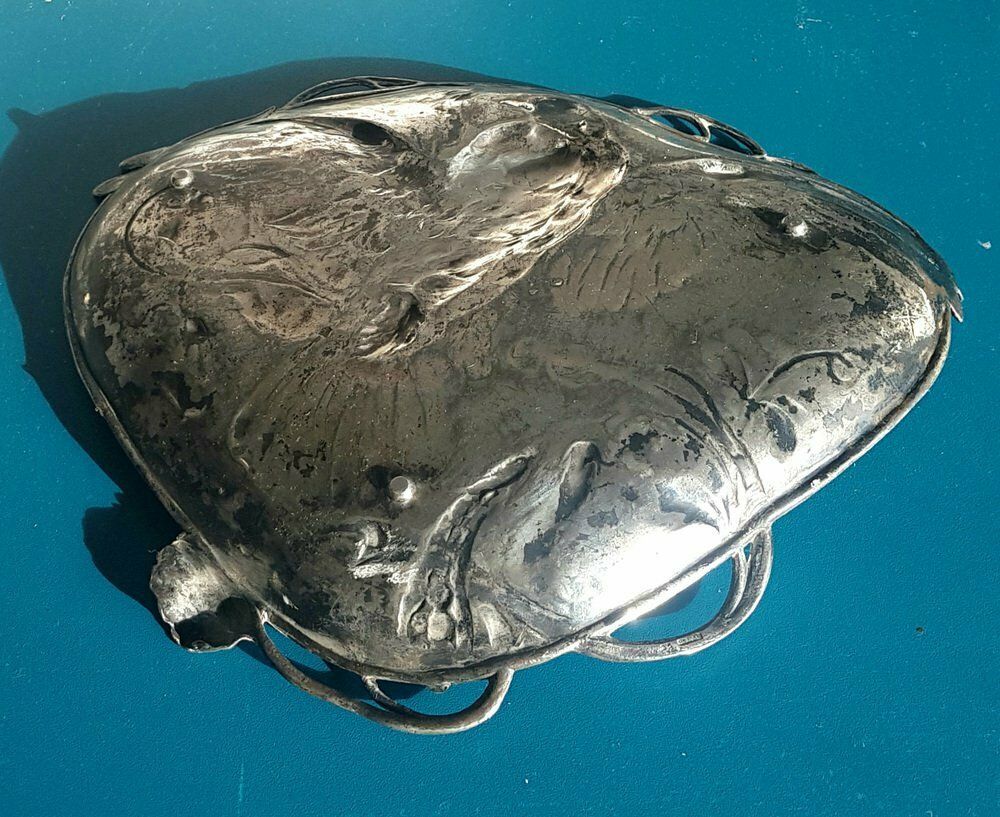 Antique Art Nouveau Tin Bowl With Bird Motif From Wmf photo furniture